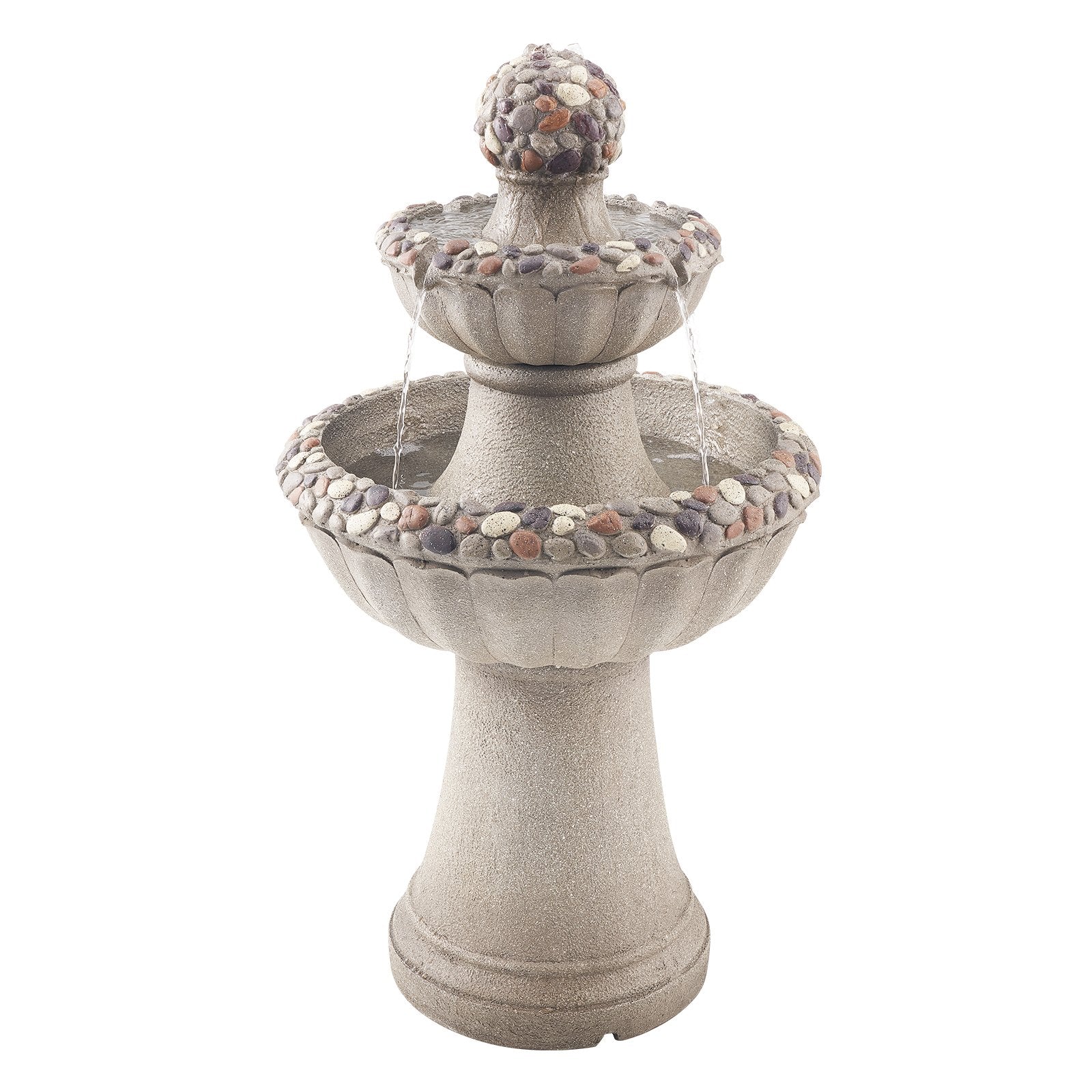 2-Tier Rock Base Water Fountain 36.5 In Height
