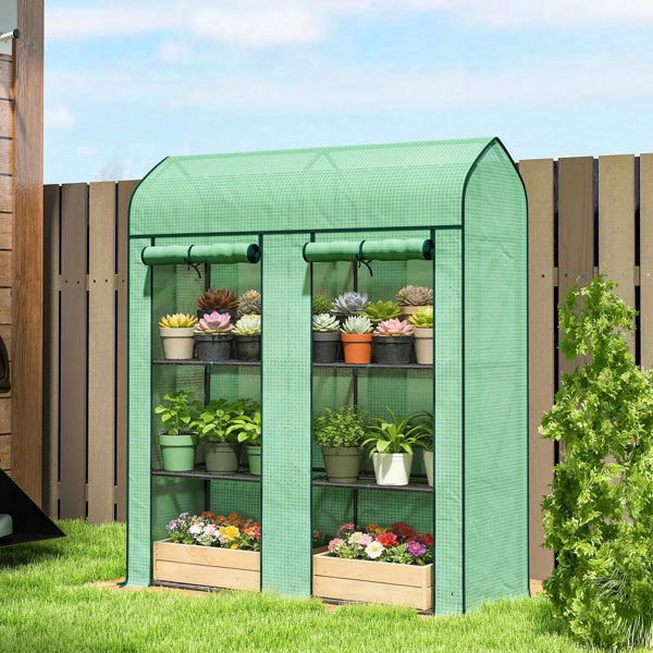 Raised Garden Bed with Attached Mini Greenhouse Cover