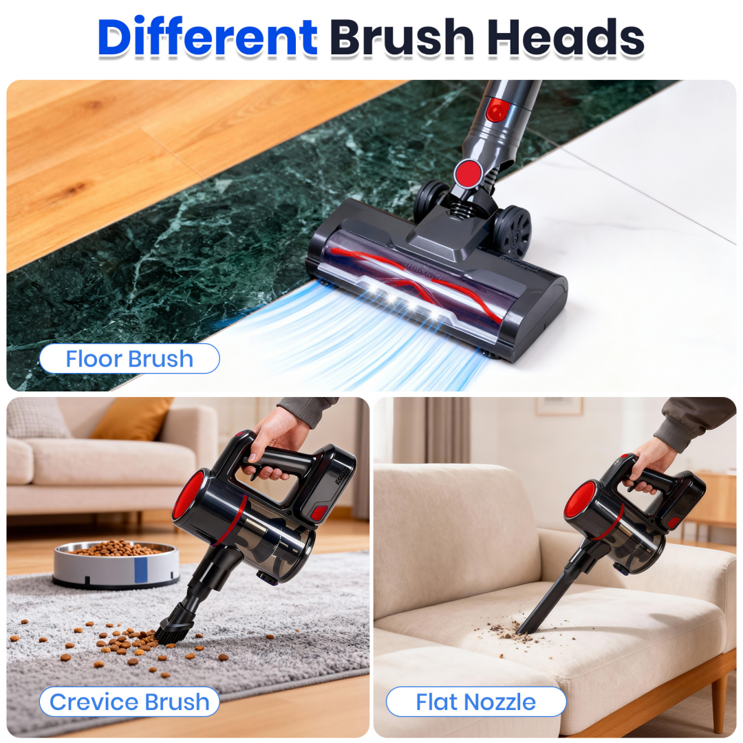 Cordless Stick Vacuum with LED Light & Anti-Tangle
