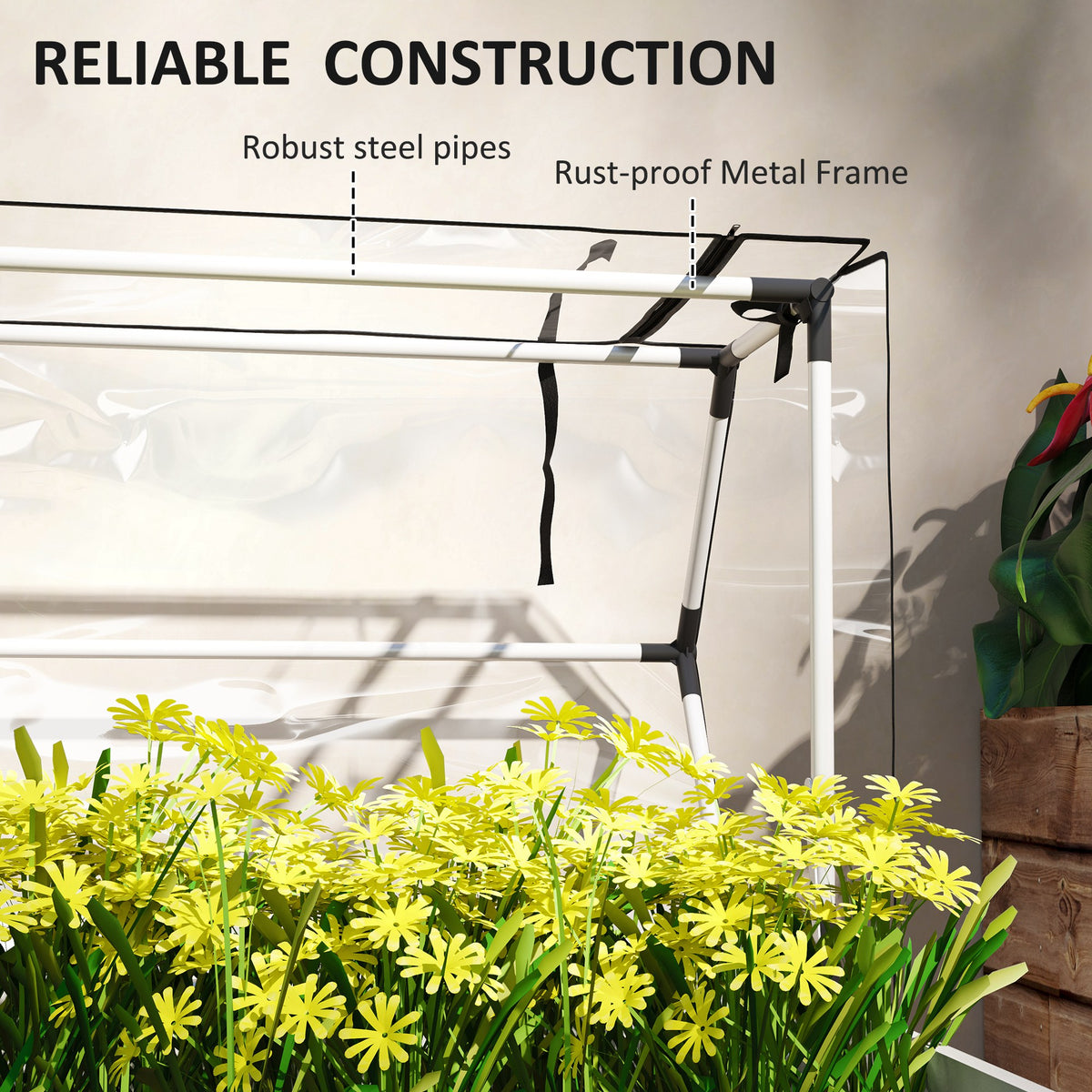 Elevated Garden Box with Greenhouse Cover and Legs