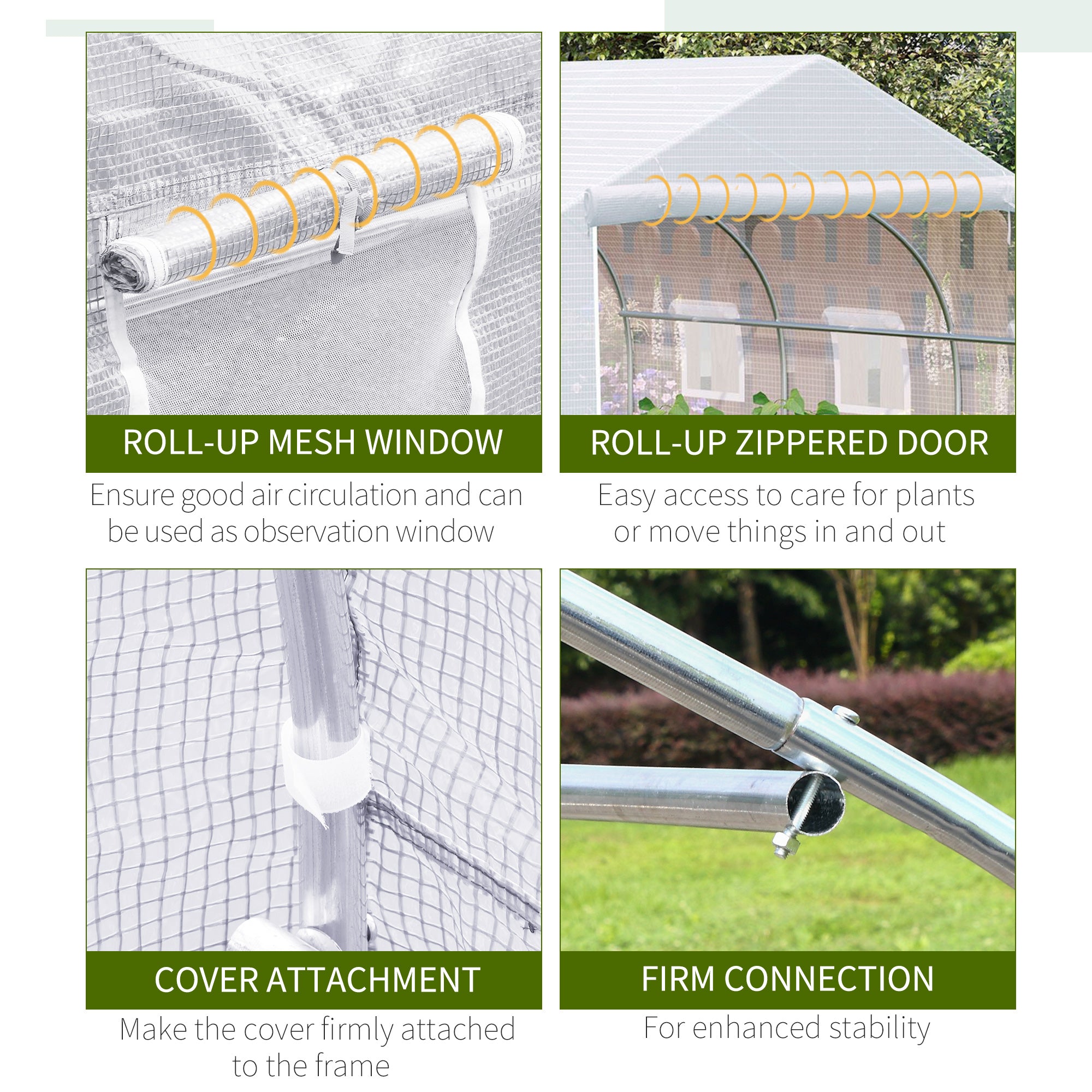 11.5x10x6.5 Walk-in Greenhouse with Roll-up Windows