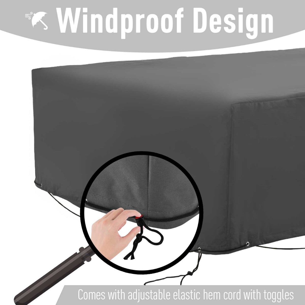 97" x 65" x 26" Weatherproof Outdoor Sectional Patio Furniture Cover