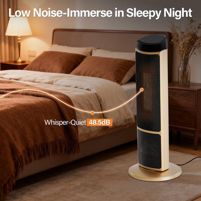 23 Inch Portable Indoor Space Heater with 7 Light Colors