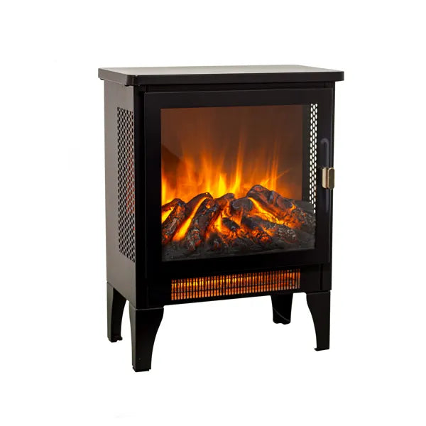 17 Inch Freestanding Electric Fireplace Stove Heater Black