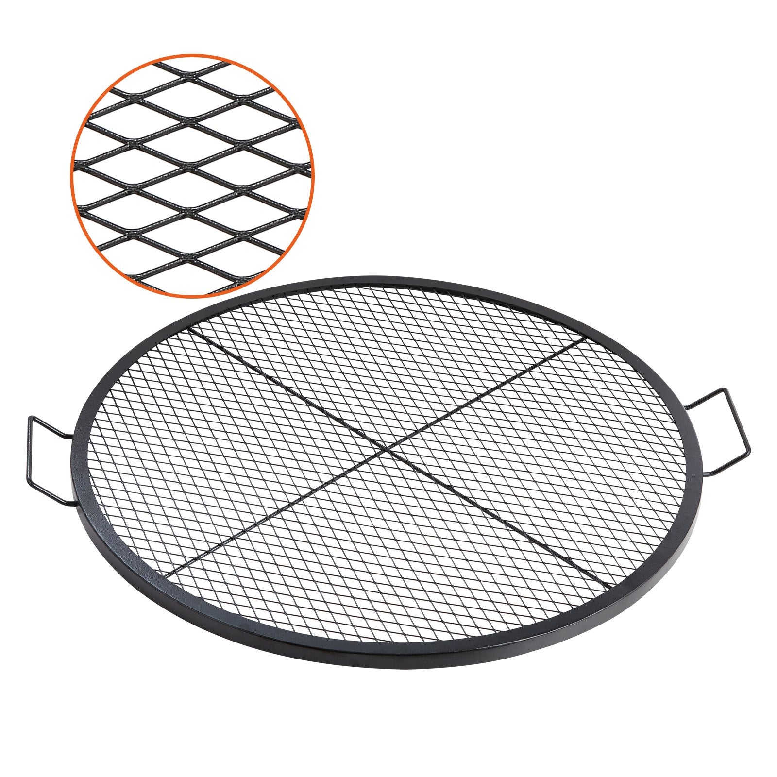 36 Inch Round Steel Fire Pit Grill Grate with Handle