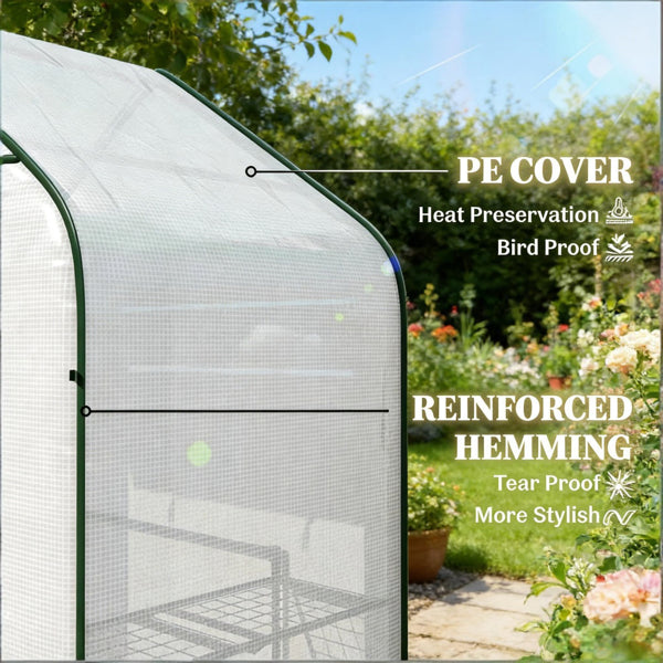 Raised Garden Bed With Attached Mini Greenhouse Cover