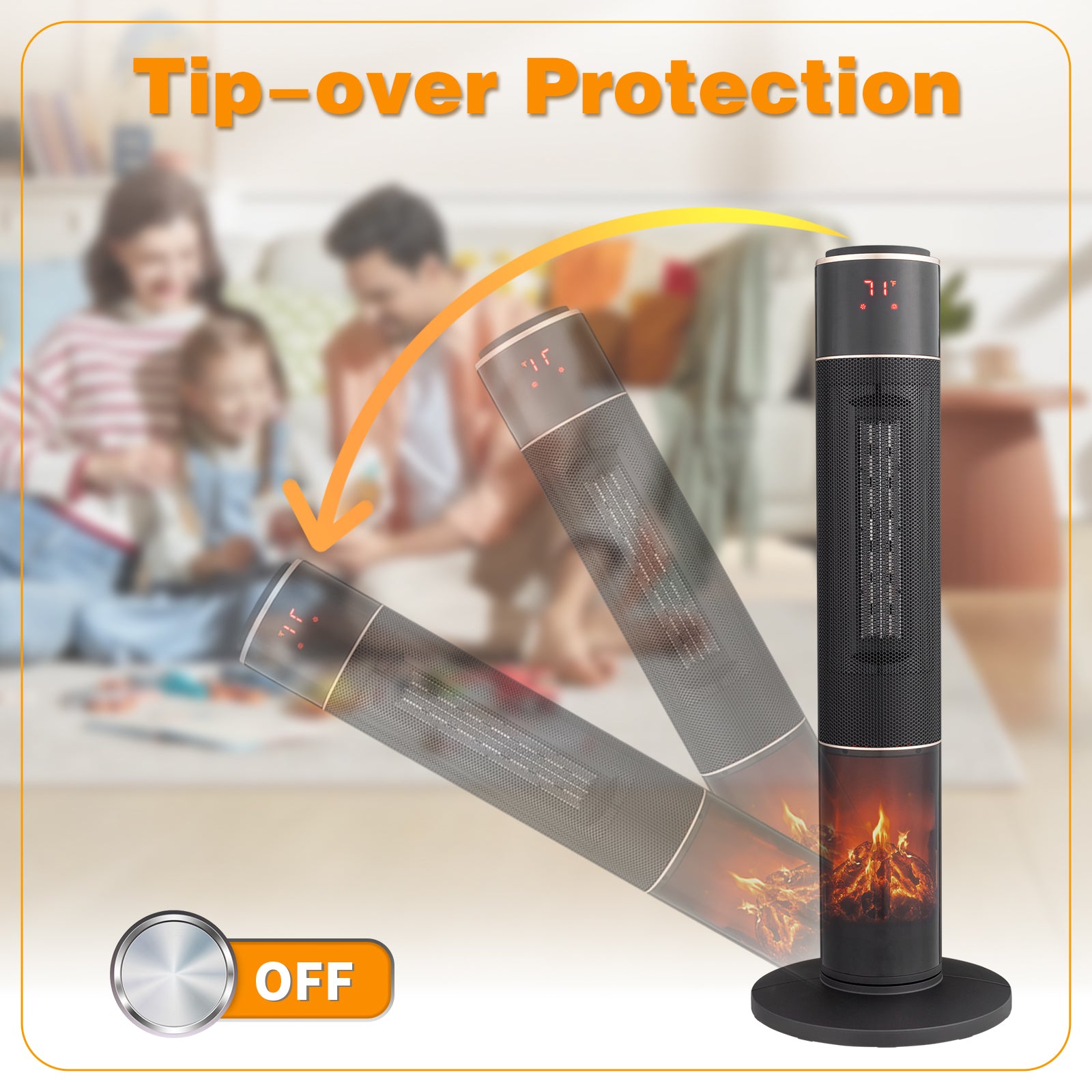 33 Inch Tower Space Heater 1500W Oscillating