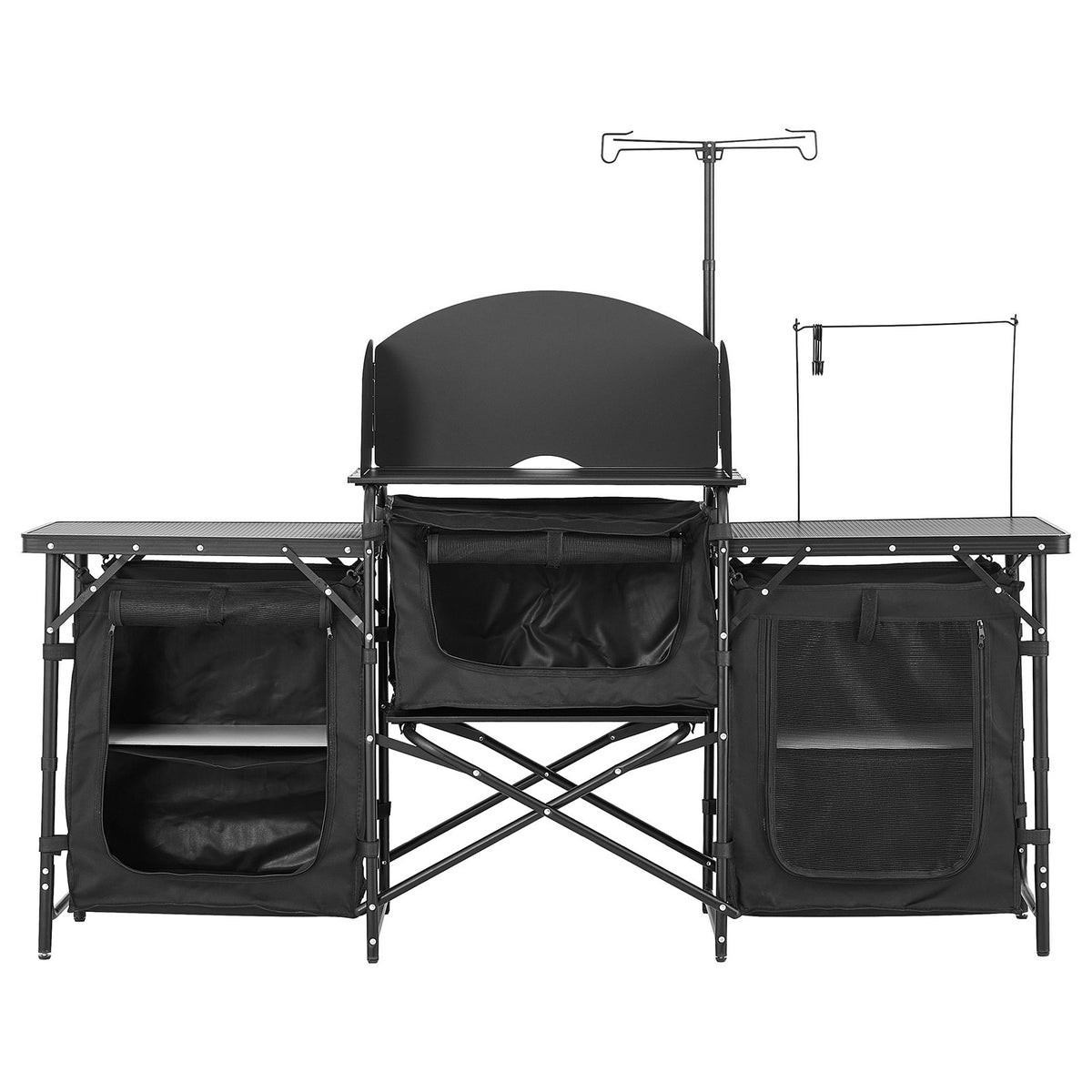 Portable Aluminum Camping Kitchen Table with Windshield