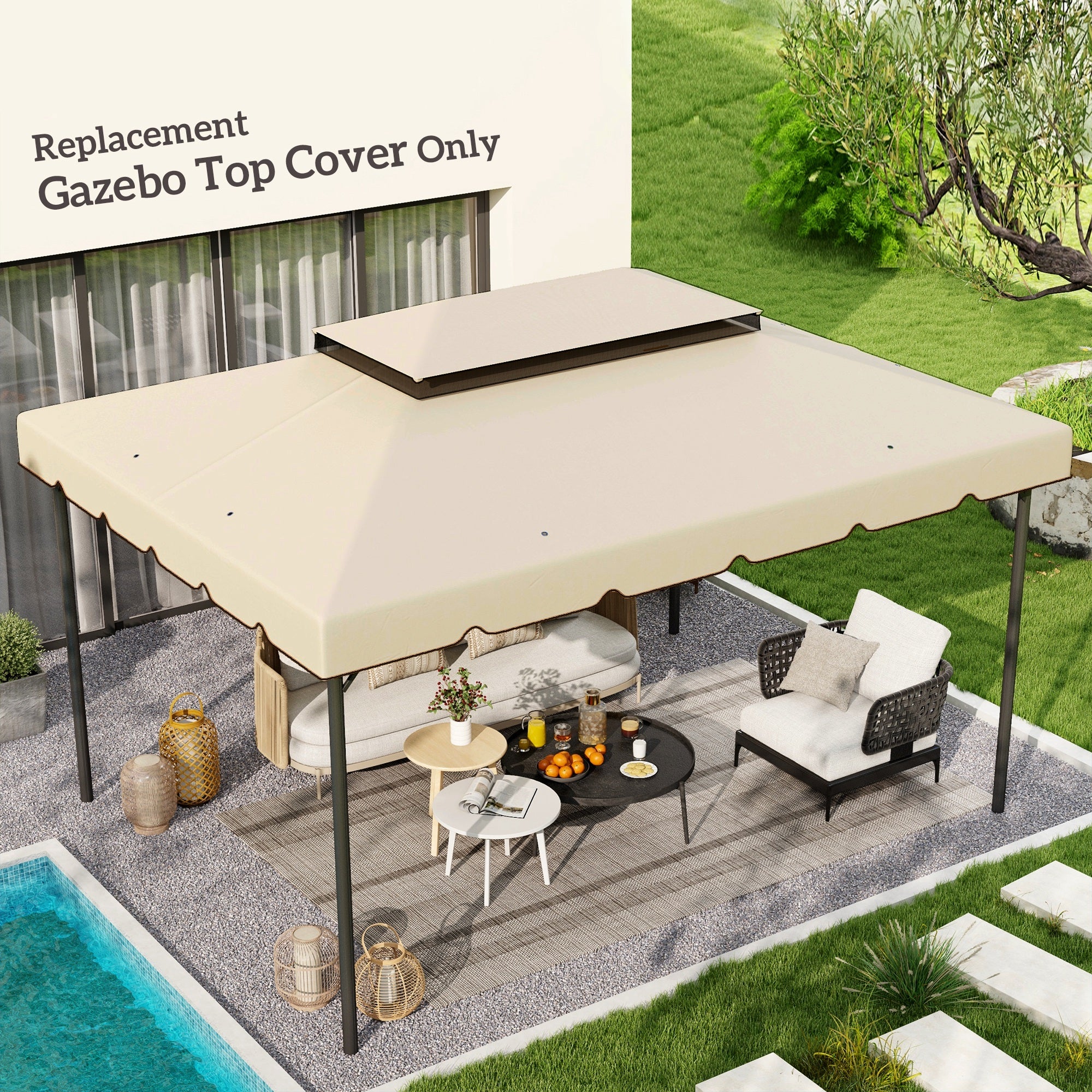 13 x 10 Gazebo Replacement Canopy Top Double Vented Roof