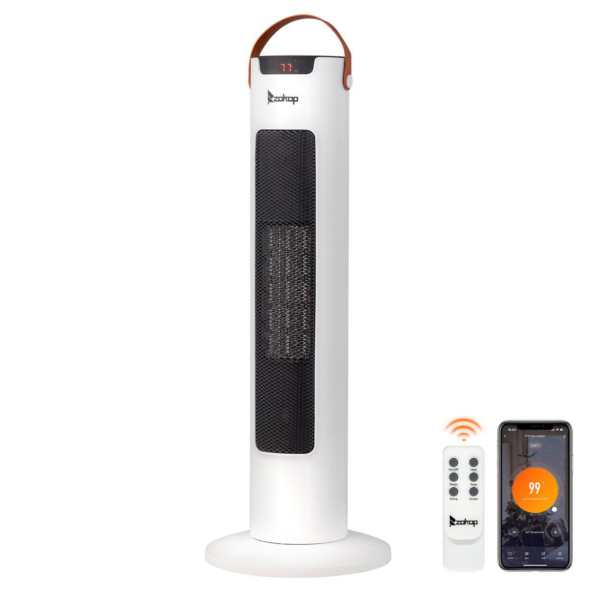 24 Inch Tower Space Heater 1500W Smart WiFi Remote
