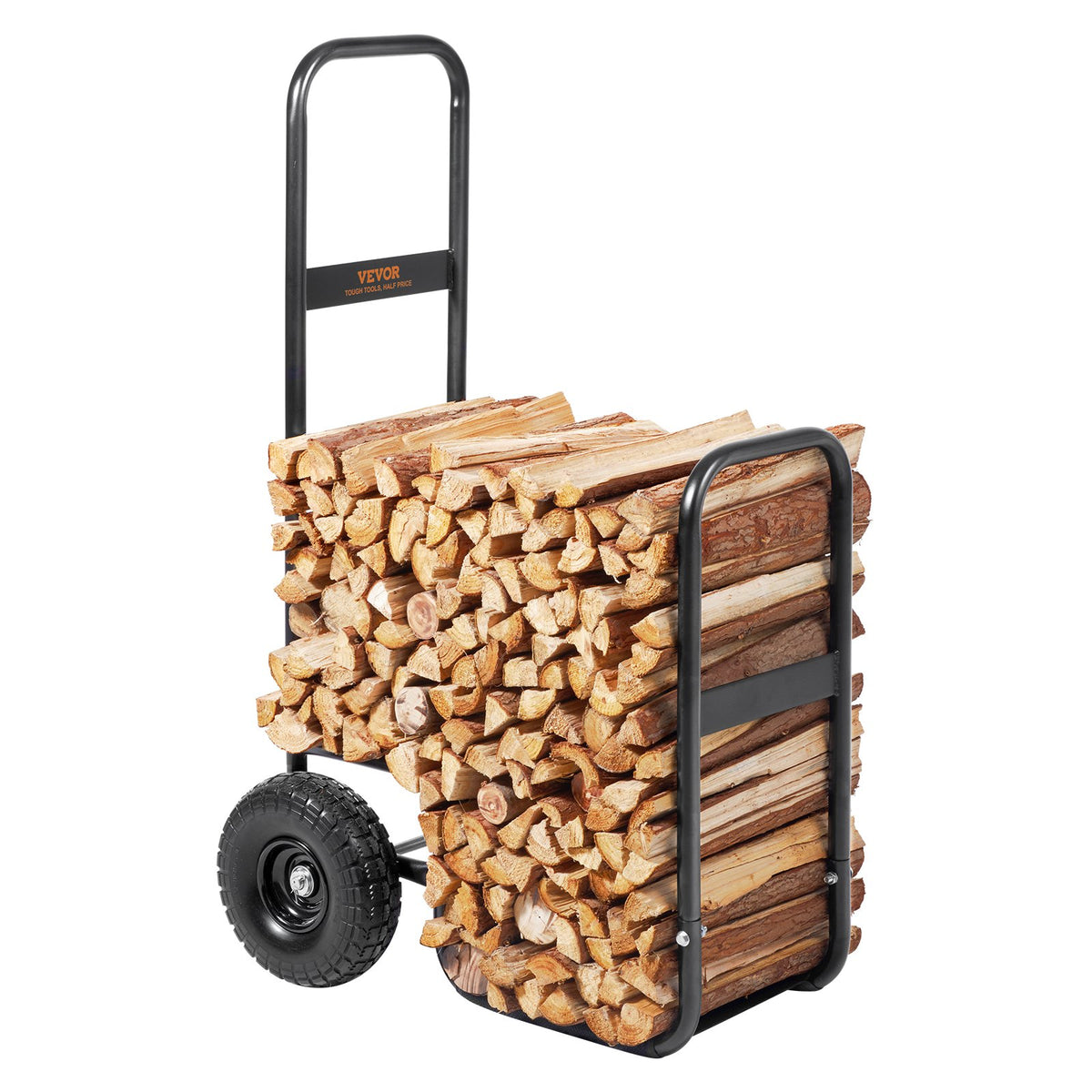 Firewood Log Cart with PU Wheels, 250 Lbs Capacity