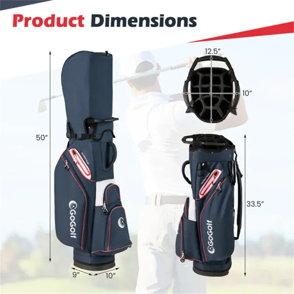 14-Way Golf Cart Bag with Cooler Pocket