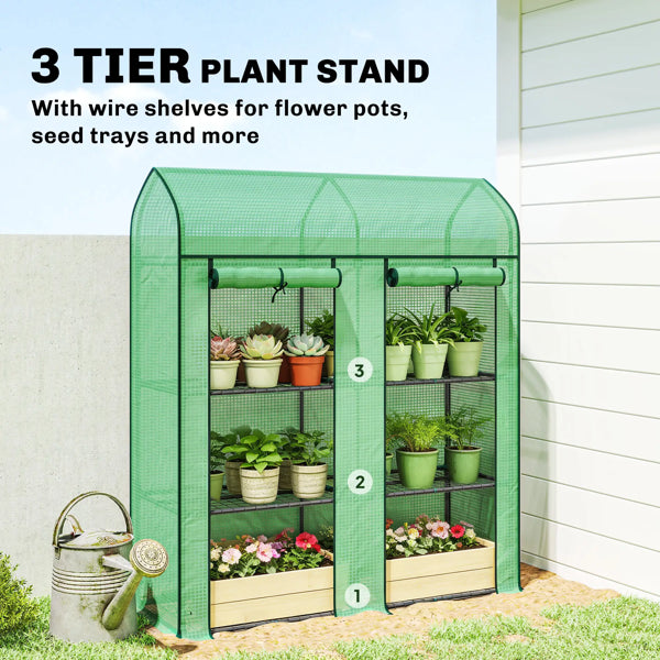 Raised Garden Bed with Attached Mini Greenhouse Cover