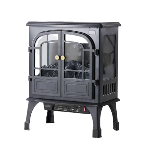 26" Freestanding Electric Fireplace Stove with 3D Flame