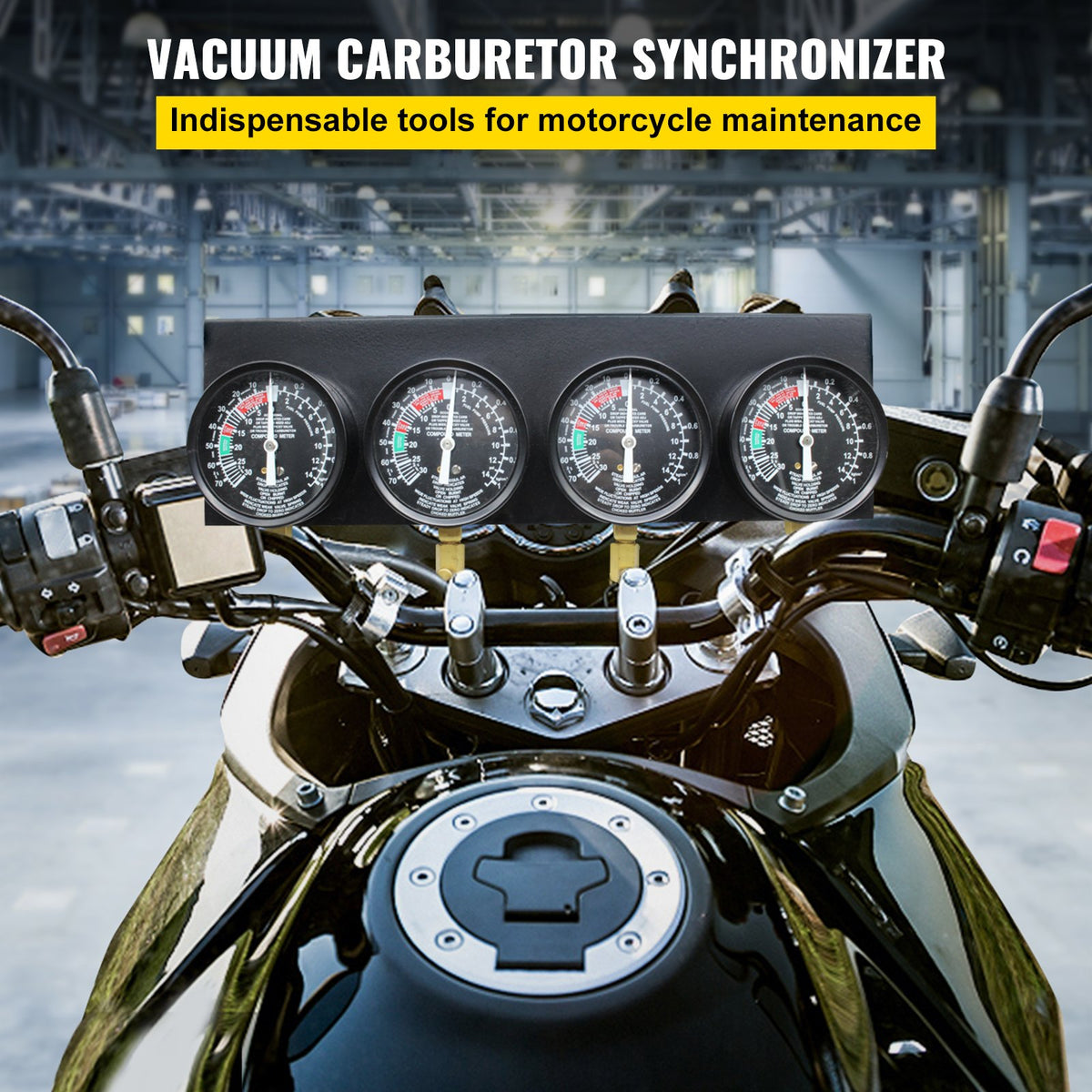 Fuel Vacuum Carburetor Synchronizer Tool Kit with Gauge Set