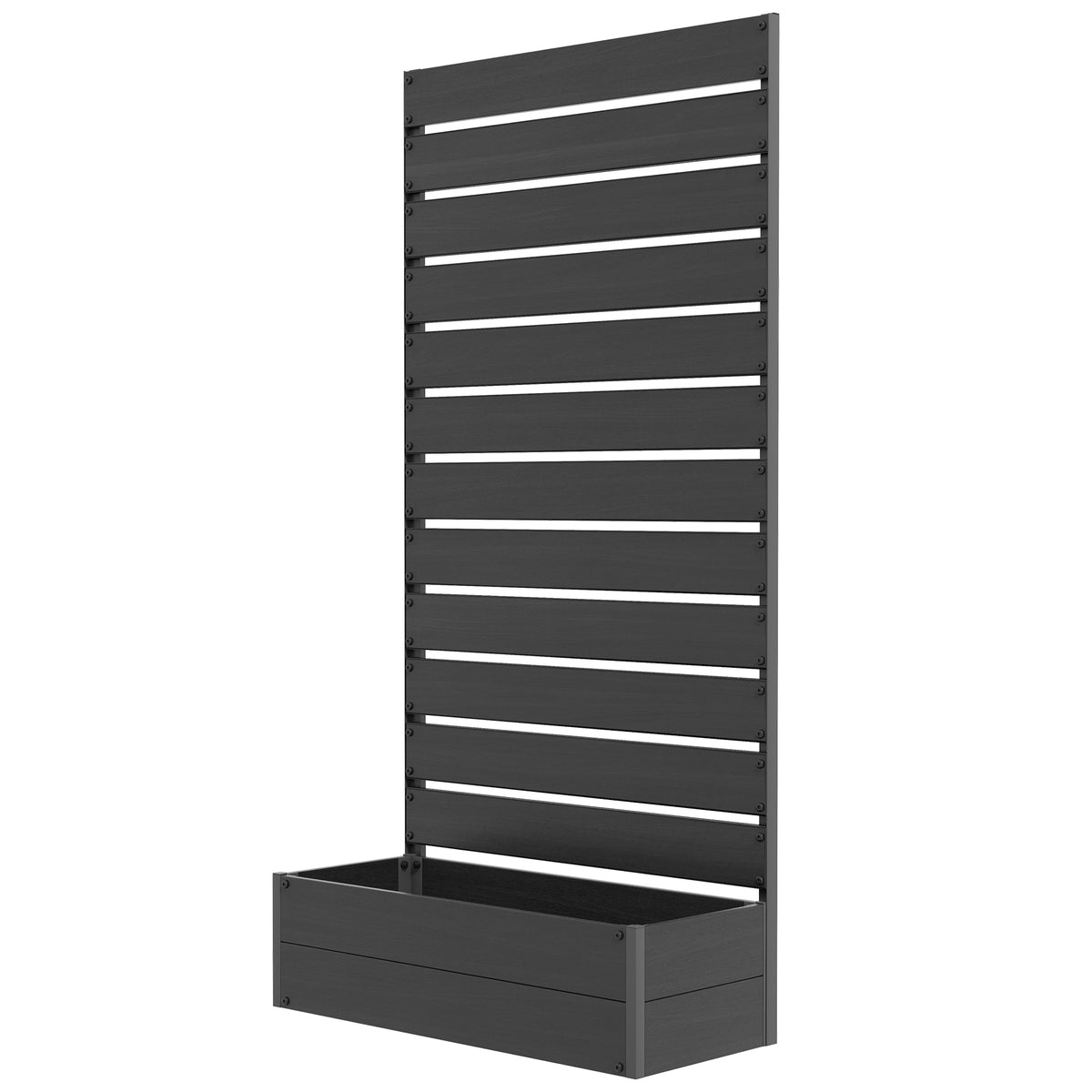 Raised Garden Bed Planter Box with Trellis, Black