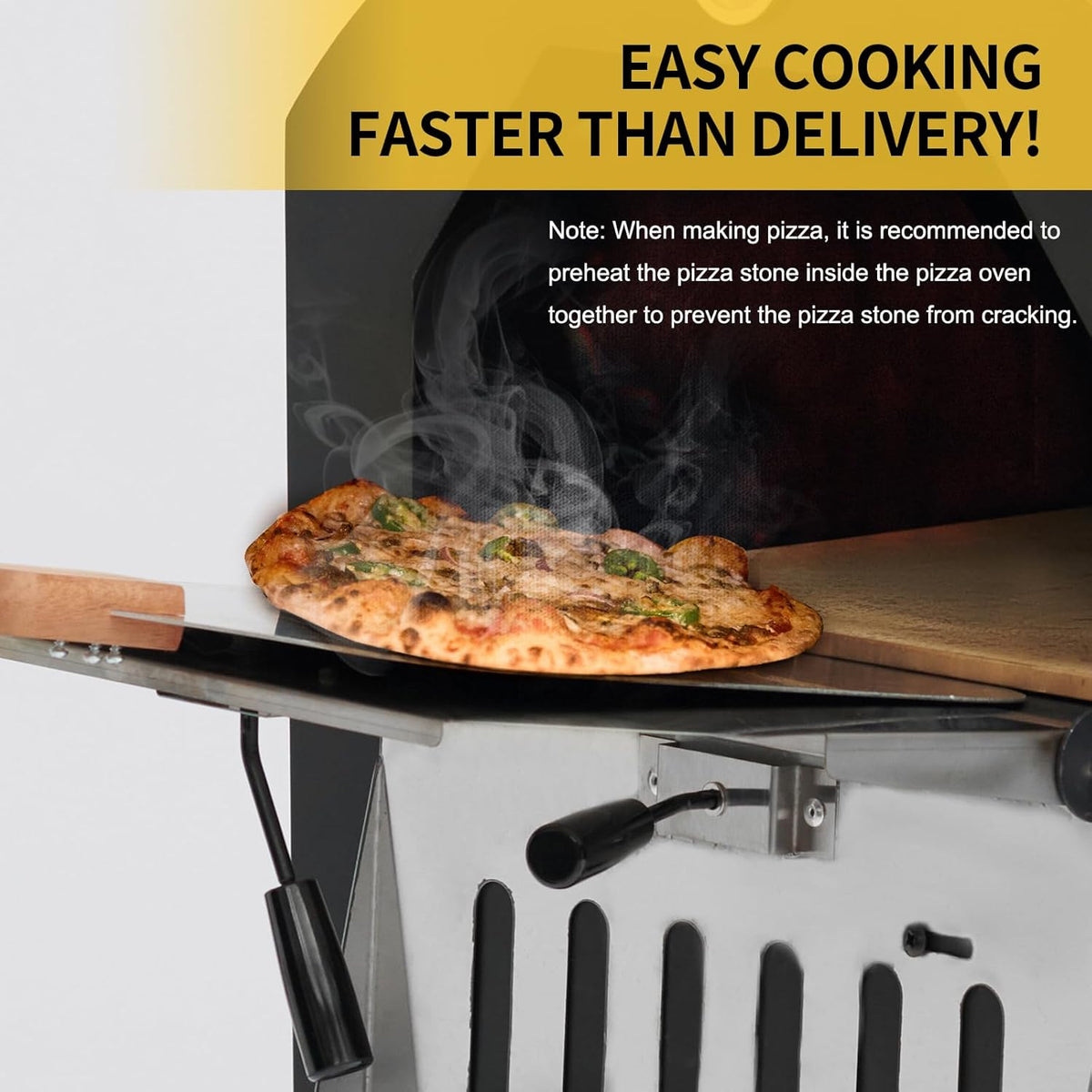 Portable Wood Fired Pizza Oven with Wheels & Accessories