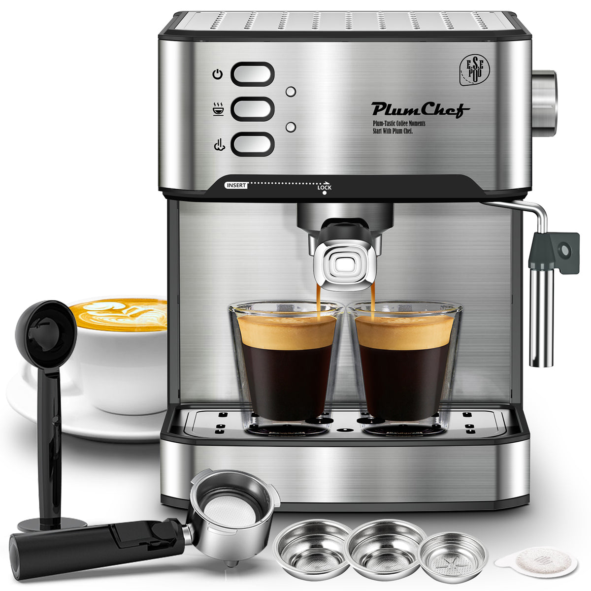 20 Bar Espresso Machine with Milk Frother and Pod Compatibility