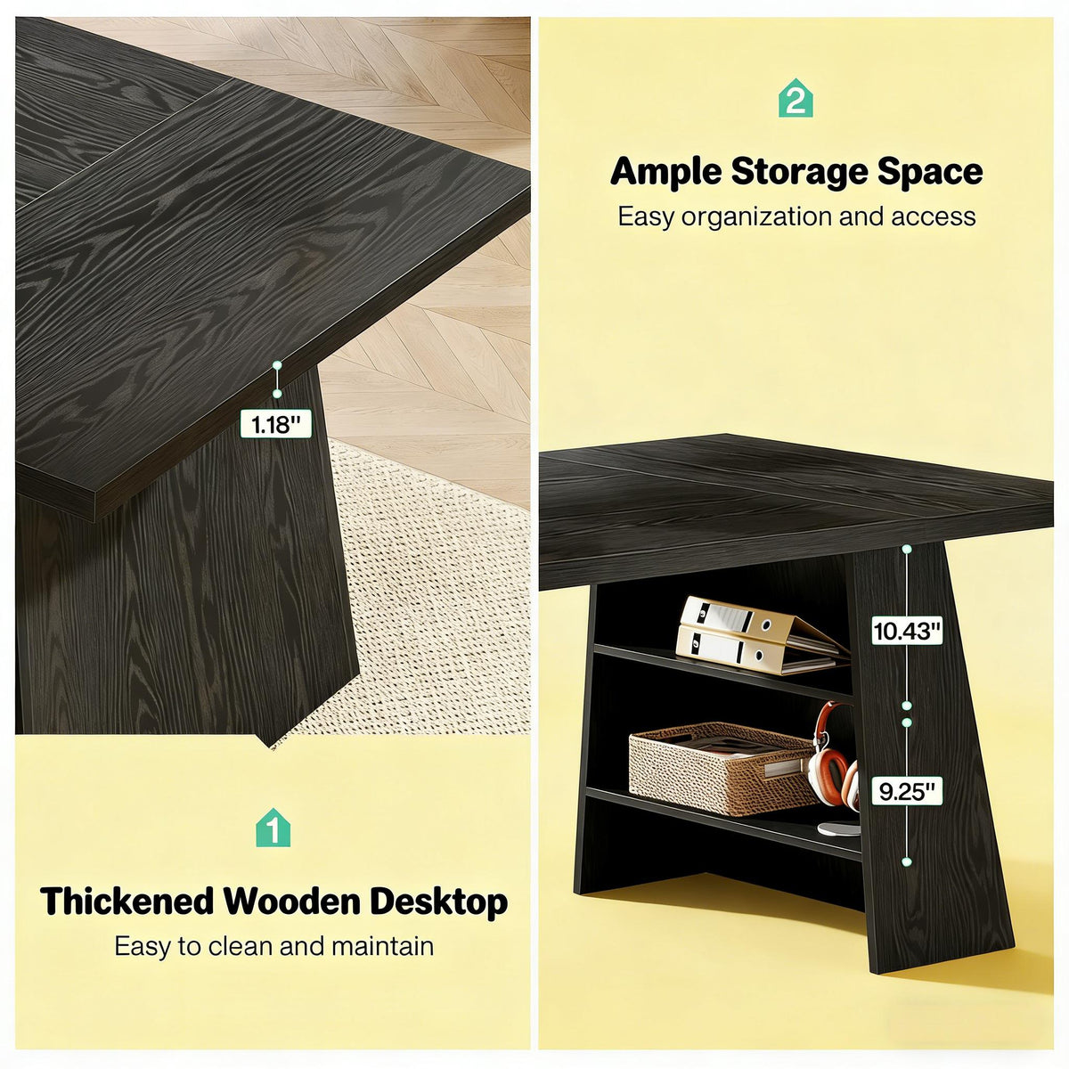 Executive Computer Desk with Storage Shelves