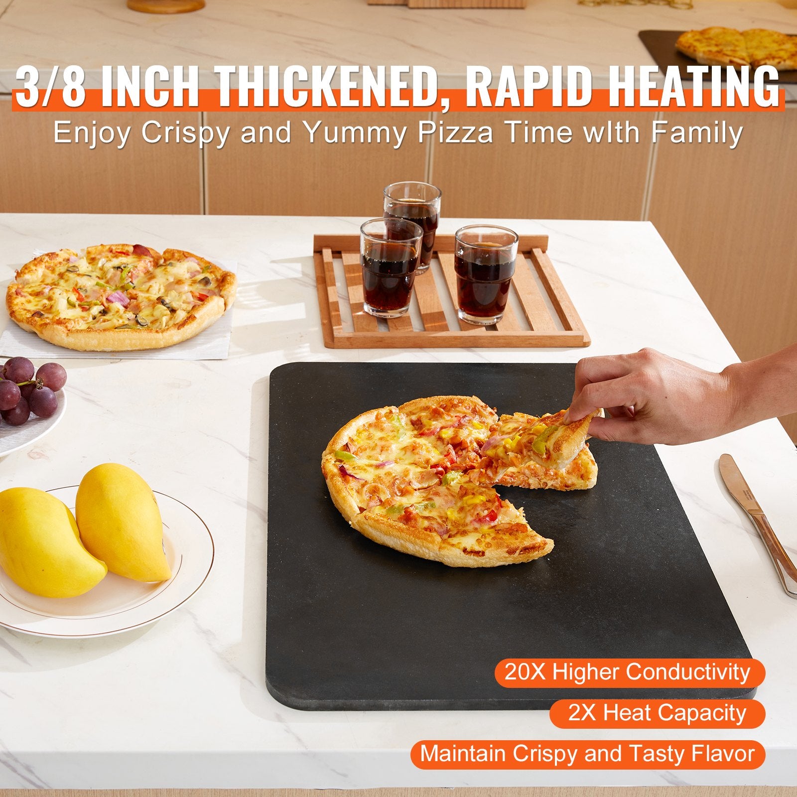 Pizza Steel Plate 20" x 14" x 3/8" Carbon Steel