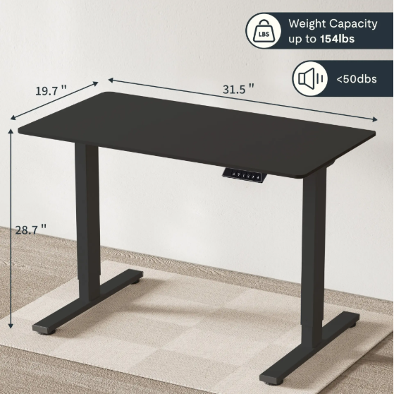 Electric Standing Desk Adjustable Height Single Piece