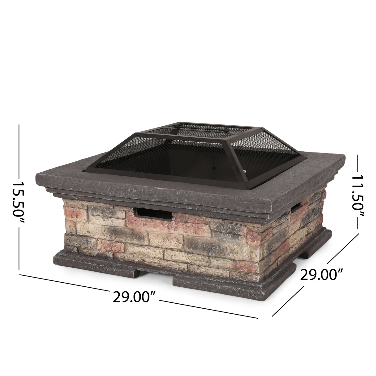 MGO 29 SQUARE WOOD BURNING FIRE PIT