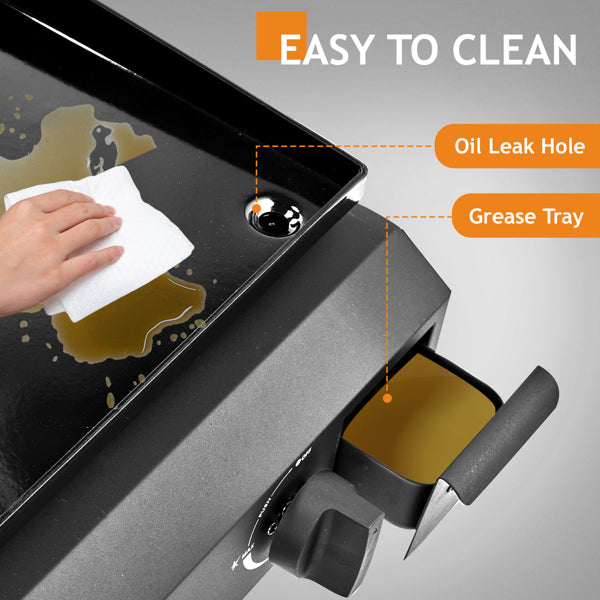 3-Burner Flat Top Gas Griddle Cooking Station With Ceramic Coated