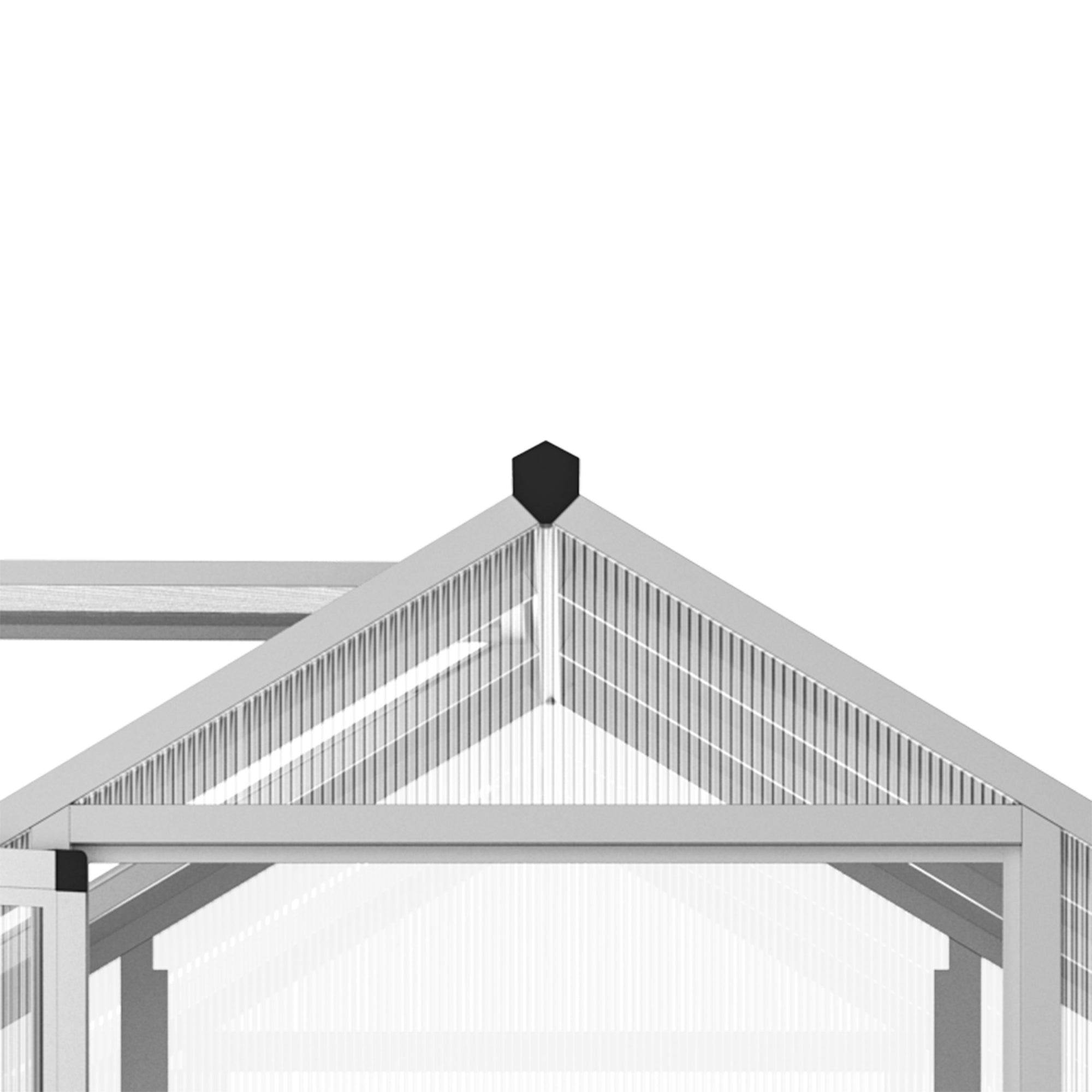 4L x 6W Polycarbonate Walk-In Greenhouse with Roof Vent