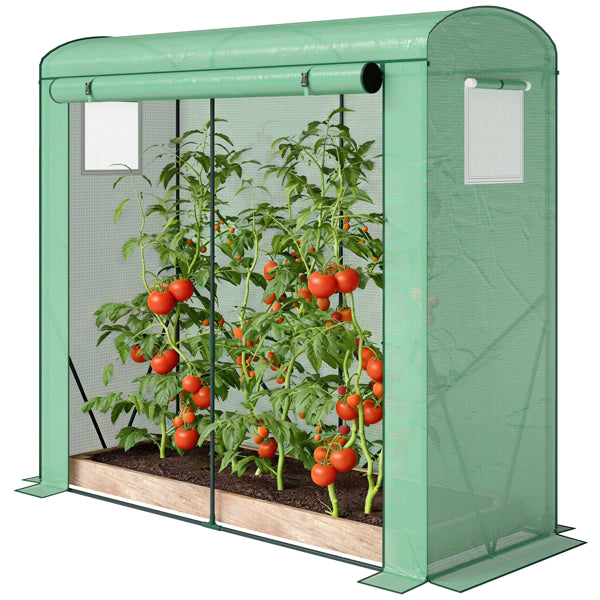 Raised Garden Bed with Attached Mini Greenhouse Cover