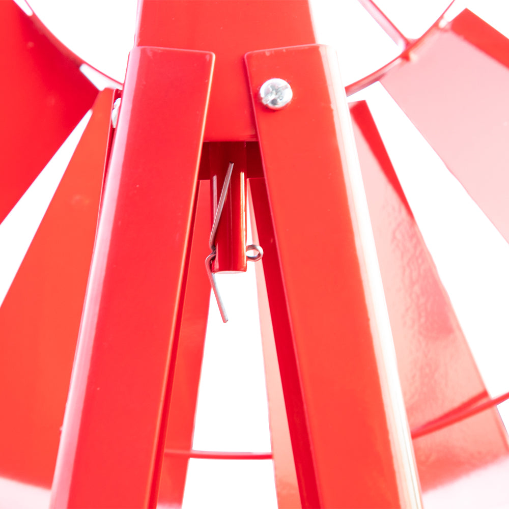 8ft Weather Resistant Yard Garden Windmill Red