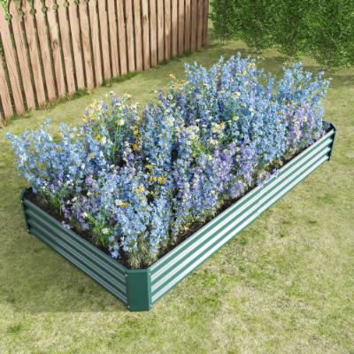 Metal Raised Garden Bed 7.6x3.7x0.98ft Black