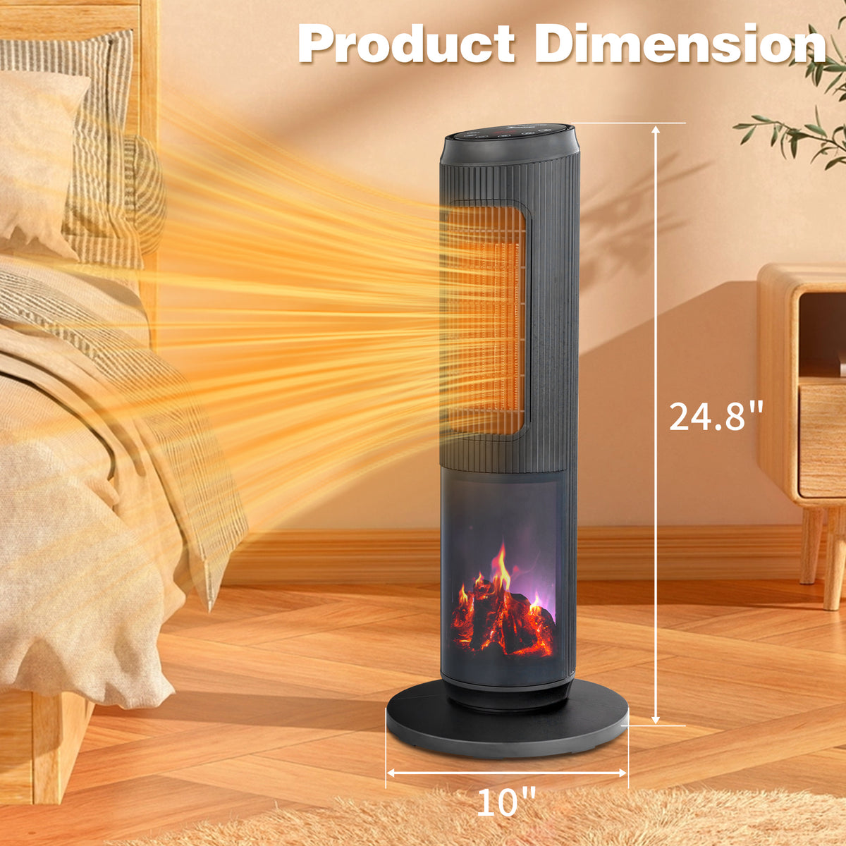 25 Inch Tower Space Heater with Remote Control