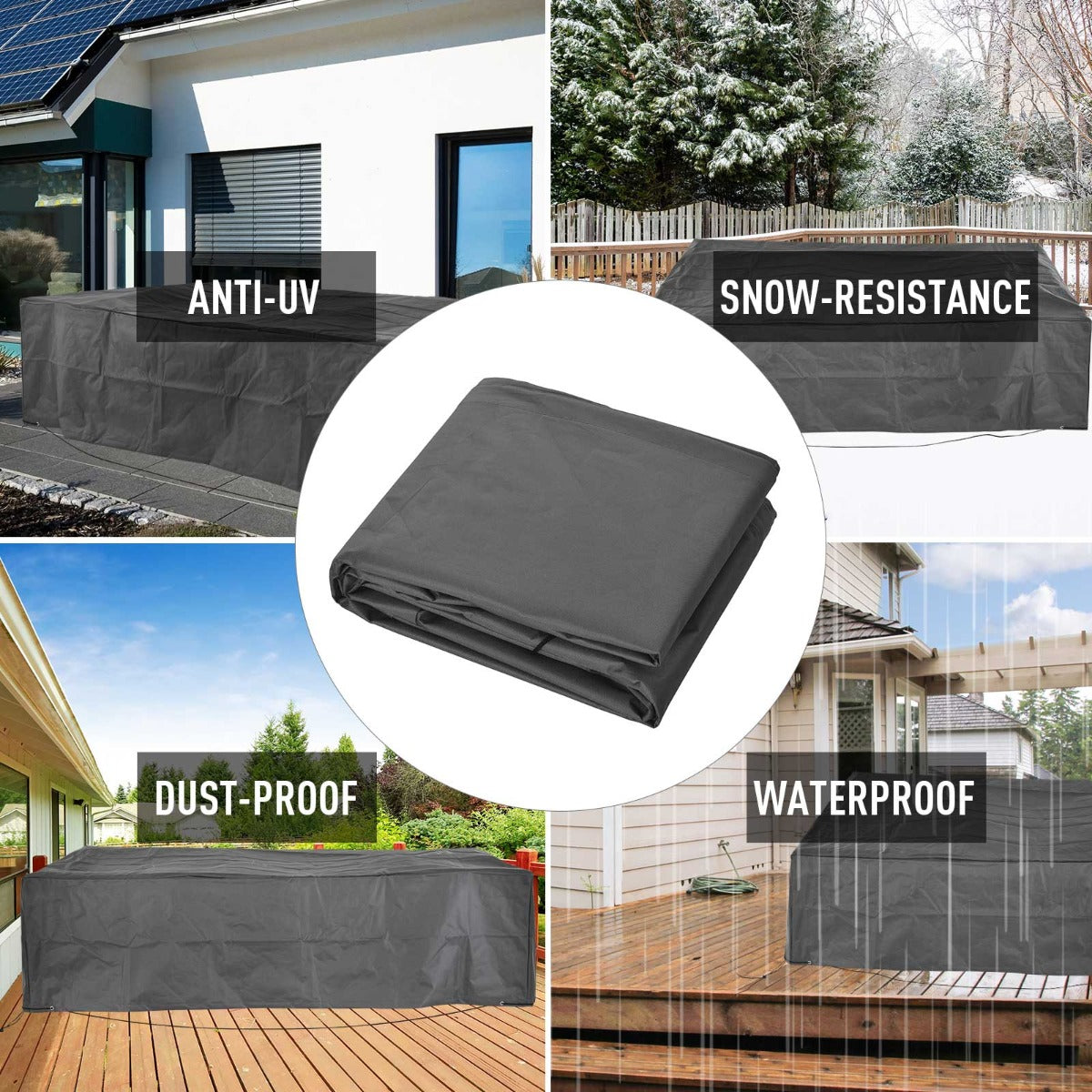 97" x 65" x 26" Weatherproof Outdoor Sectional Patio Furniture Cover