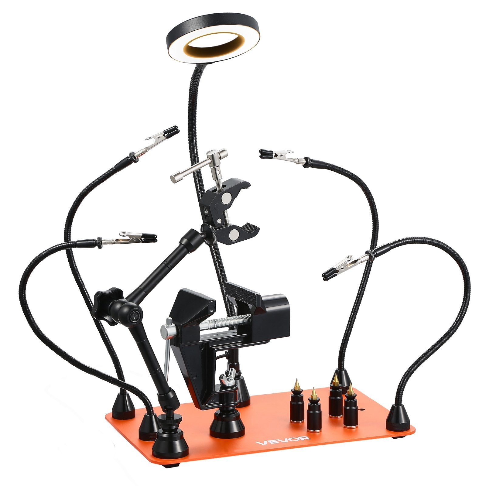 Magnetic Helping Hands Soldering Station with Magnifying Lamp