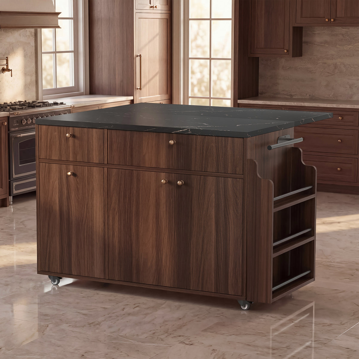 Kitchen Island With Storage Rolling Kitchen Island Cart With Drop