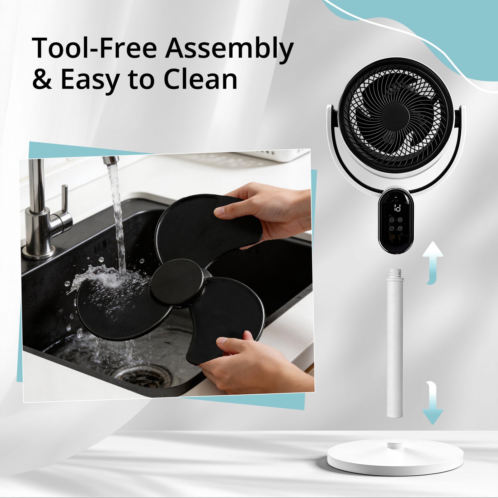 2-in-1 Standing Desk Air Circulator Fan with Remote Control