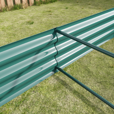 Metal Raised Garden Bed 7.6x3.7x0.98ft Black
