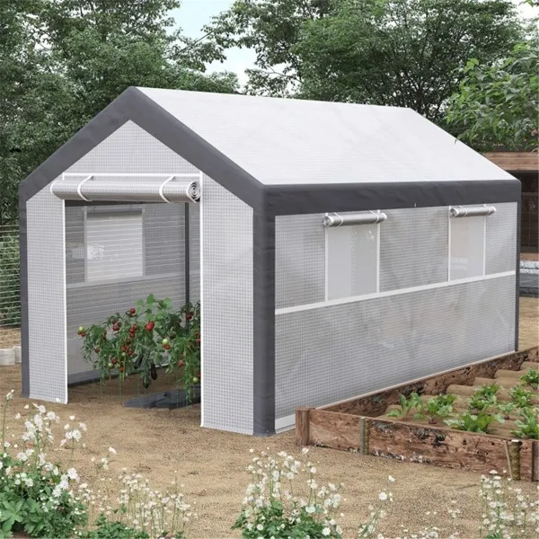 Mini Walk-In Greenhouse with Steel Frame