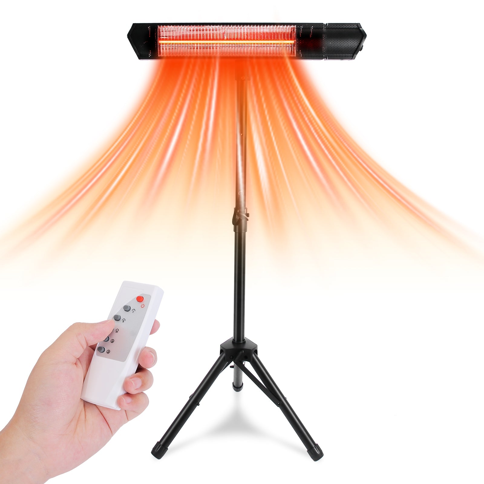1500W Infrared Patio Heater with Tripod Stand and Remote Control
