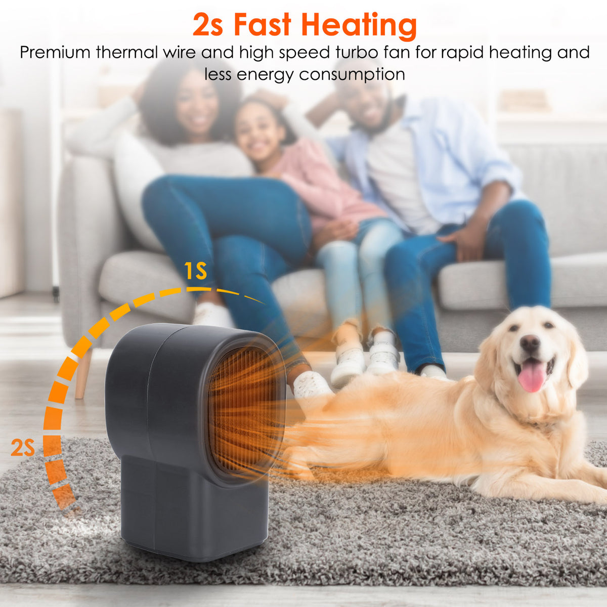 1Pc 400W Portable Electric Space Heater Mini Desktop Fan Heater