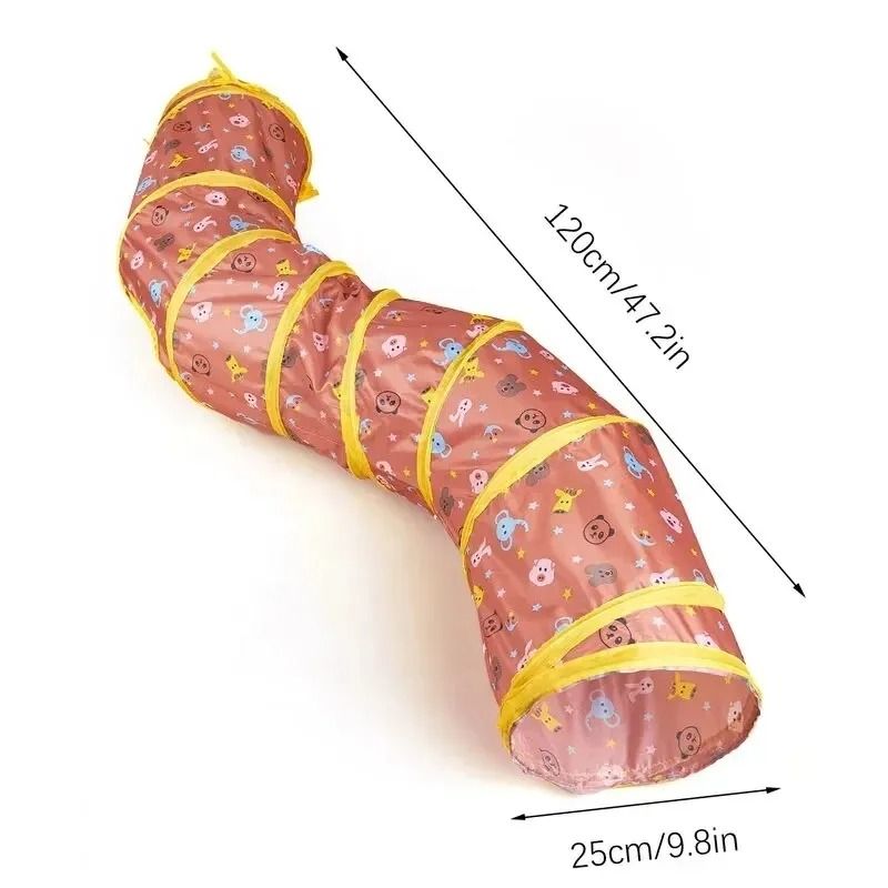 Collapsible S-Shape Cat Tunnel Toy for Indoor and Outdoor